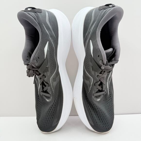 Saucony Ride 15 Mens Size 11 Black White Lace-Up Power Running Shoes S20729-05 - Picture 6 of 8